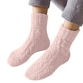 thumbnail image 1 of CUZIBR Socks For Women Fuzzy Crew Sock Solid Solid Thick Lined Athletic Socks Winter Plush Thermal Cozy Sleeping Casual Breathable Socks,J,One Size, 1 of 3