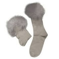 thumbnail image 1 of CUZIBR Socks For Women Fuzzy Lined Thick Wool Plush Trim Crew Socks Warm Winter Soft Thermal Cozy Boot Slipper Socks Fuzzy Socks,Grey,One Size, 1 of 7