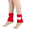 thumbnail image 1 of CUZIBR Socks For Women Knitted Love Heart Print Leg Warmers Crochet Leggings Leisure Warm Cute Crew Socks Comfy Dailywear,Red,One Size, 1 of 4