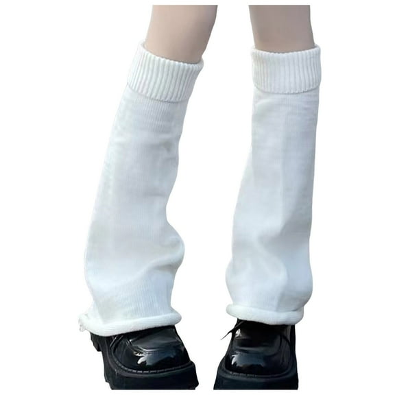CUZIBR Socks For Women Knitted Over The Knee Stocking Thigh High Long Socks Warm Stylish Festival Leggings Fuzzy Socks,White,One Size