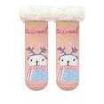 thumbnail image 1 of CUZIBR Socks For Girls Cute Christmas Tree Deer Animal Cartoon Print Fuzzy Wool Thick Winter Warm Slipper Socks Anti- Soft Comfy Breathable Boot Crew Socks,Pink,4-7 Years, 1 of 3