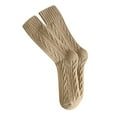 thumbnail image 1 of CUZIBR Socks For Women Couples Leisure Tube Solid Color Knit Ribbed Crew Socks Cotton Sweat Absorbent Sports Stockings Breathable Lightweight Footwear,Khaki,One Size, 1 of 3