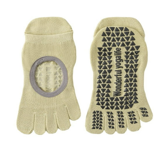 CUZIBR Socks For Women Solid Color Toe Socks Grip Non Sticky Yoga Ballet Dance Barefoot Five Fingers Ankle Socks Workout Athletic Casual Breathable Socks,Green,One Size