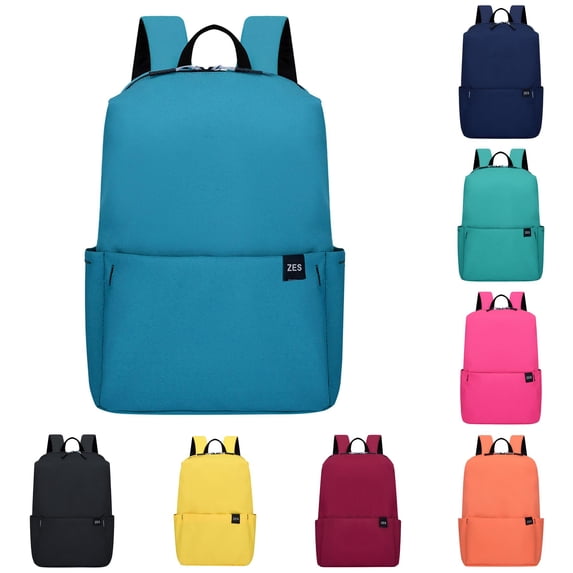 CUZIBR Solid Color Casual Backpack Multi Side Storage Pockets Soft Thick Shoulder Straps Compact Bookbag For Students Kids Youth Back To School Outdoor Everyday Carry Bag