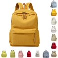 thumbnail image 1 of CUZIBR Striped Corduroy Backpack Lightweight Soft Casual Rucksack With Zipper Tassels Padded Adjustable Shoulder Straps Multi Compartment Book Bag For Students Daily School Shopping, 1 of 4