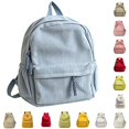 thumbnail image 1 of CUZIBR Striped Corduroy Backpack Lightweight Soft Casual Rucksack With Zipper Tassels Padded Adjustable Shoulder Straps Multi Compartment Book Bag For Students Daily School Shopping, 1 of 4