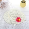 thumbnail image 1 of CUZIBR Stylish Kids Straw Hat Solid Color Fashionable Flower Boater Cap Wide Brim For Children Boys Girls Beach Sun Cap,Beige,One Size, 1 of 3