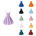 thumbnail image 1 of CUZIBR Summer Dresses For Girls Cute Bow Spaghetti Strap Solid Color Ruched Square Collar Back Smocked High Waist Ruffles Tiered Layered A-Line Dress Holiday Beach Outfits,Purple-B,13-14 Years, 1 of 6