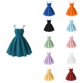 thumbnail image 1 of CUZIBR Summer Dresses For Girls Cute Bow Spaghetti Strap Solid Color Ruched Square Collar Back Smocked High Waist Ruffles Tiered Layered A-Line Dress Holiday Beach Outfits,Dark Green-C,12 Years, 1 of 4