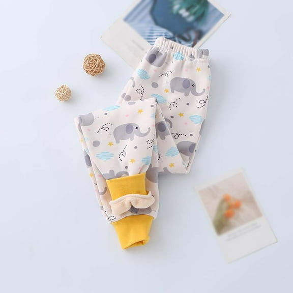 CUZIBR Sweatpants For Girls Cartoon Dinosaur Print Leggings Fuzzy Lined Stretch Elastic Waist Winter Thermal Bottom Pants Soft Cozy Pants For Girls,Grey,5-6 Years