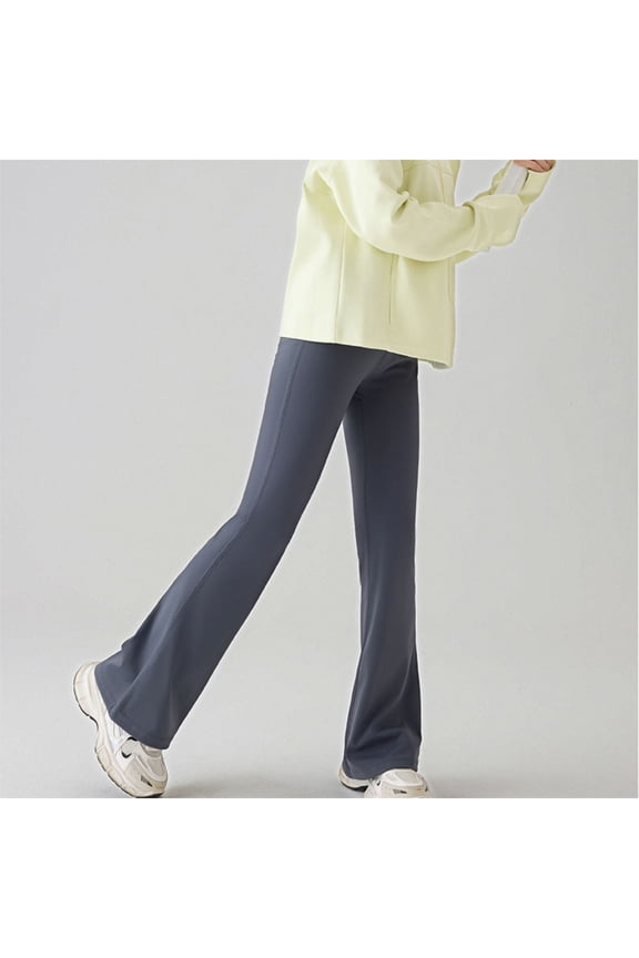 Sweatpants For Girls Flared Yoga Leggings Pants Slim Fit Stretchy Bootcut Yoga Trousers Highwaist Solid Color Soft Comfortable Athletic Activwear Cute Pants,Grey,5-6 Years