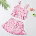 thumbnail image 1 of CUZIBR Swimsuit Girls Tow Piece Rainbow Floral Print Bikini Spaghetti Strap Tank Top Ruffled Skirts Tankini Set Elegent Fashionable Popular Swimsuit,PK3,10-14 Years, 1 of 5