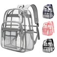 thumbnail image 1 of CUZIBR Teen Kids Clear Backpack Transparent Bookbag Front Zipper Pocket Side Pockets Lightweight Adjustable Straps See Through Backpack For School Work Game Travel Bag, 1 of 9