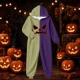 thumbnail image 1 of CUZIBR Halloween Onesie Pajamas Boys Girls Hooded Plush Pumpkin Pajama Patchwork Zip Up Long Sleeve Jumpsuit Loungewear Lovely Sleepwear,Dark Purple,15-16 Years, 1 of 4