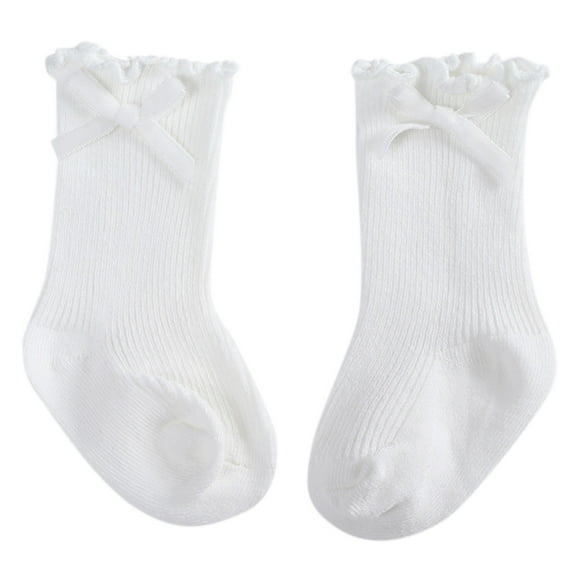 CUZIBR Teens Socks Winter Warm Ankle Socks Solid Color Soft Cotton Fashion Breathable Comfortable Unifor Crew Socks,White,3-5 Years