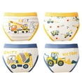 thumbnail image 1 of CUZIBR Toddler Baby Boys Underwear 4-Pack High Waist Cute Letter Cartoon Animal Print Cotton Briefs Shorts Panties Comfortable Soft Underpants Assorted Colors For Kids Daily Wear,Yellow,2-3 Years, 1 of 3