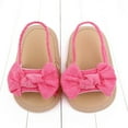 thumbnail image 1 of CUZIBR Toddler Baby Girls Sandals Cute Bow Open Toe Elastic Strap Floor Barefoot Non- Walkers Sandals Flat Soles Summer Lightweight Comfortable Casual Footwear Princess Dailywear,Pink,0-6 Months, 1 of 6