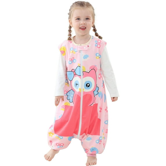 CUZIBR Toddler Baby Kids Boys Girls Cartoon Jumpsuit Oneise Wearable Blanket Sleep Bag Soft Dailywear For Child