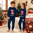 thumbnail image 1 of CUZIBR Toddler Boy Girl Pajamas Christmas Loungewear Set Long Sleeve Crew Neck Tops And Pants 2 PC Santa Claus Graphic Cozy Fall Nightwear,Navy,3-4 Years, 1 of 7