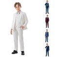 thumbnail image 1 of CUZIBR Toddler Boys Business Suits Coat 4 Piece Outfit Sets Tuxedo Set Kids Formal Suit For Boys With Vest Pants Bowtie Set Slim Clothes Sets,White,10-11 Years, 1 of 6