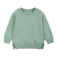 thumbnail image 1 of CUZIBR Toddler Boys Girls Pullover Sweatshirt Children Solid Color Plus Babies Color Tops Coats Girls Tops Cozy Dailywear For Child, 1 of 5