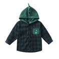 thumbnail image 1 of CUZIBR Toddler Boys Girls Shirt Coats Cartoon Dinosaur Jacket Plaid Long Sleeve Kids Hooded Tops Outwear Cute Dailywear For Child, 1 of 5