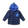 thumbnail image 1 of CUZIBR Toddler Boys Girls Shirt Coats Cartoon Dinosaur Jacket Plaid Long Sleeve Kids Hooded Tops Outwear Holiday Dailywear For Child, 1 of 5