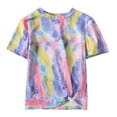 thumbnail image 1 of CUZIBR Toddler Boys Girls Shirts Prints Short Sleeve Cat Animal Letter Prints Tie Dye T Shirt Tops Clothes Lovely Dailywear For Child,Multicolor,1-2 Years, 1 of 1