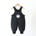 thumbnail image 1 of CUZIBR Toddler Boys Girls Snow Pants Winter Thick Warm Windproof Ankle-Tied Trousers Elastic Waist Solid Color Lightweight Padded Pants,Black,12-24 Months, 1 of 4