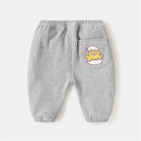 CUZIBR Toddler Boys Girls Snow Pants Winter Thick Warm Windproof Ankle-Tied Trousers Elastic Waist Solid Color Lightweight Padded Pants,Grey,12-18 Months