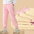 thumbnail image 1 of CUZIBR Toddler Boys Girls Snow Pants Winter Thick Warm Windproof Ankle-Tied Trousers Elastic Waist Solid Color Lightweight Padded Pants,Pink,6-7 Years, 1 of 5