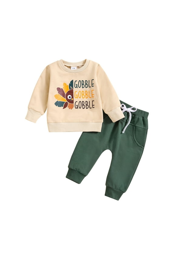 Toddler Boys Long Sleeve Cartoon Letter Print Shirt Tops And Pants 2PCS Child Kids Outfits Sets Fall Winter Clothes Holiday Dailywear For Child