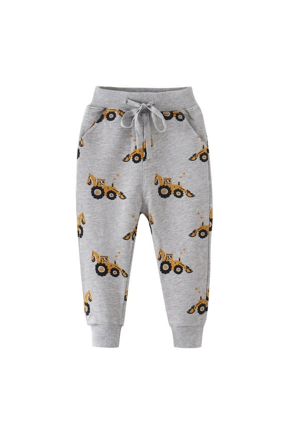 Toddler Girls Boys Kids Sports Cartoon Prints Casual Fashion Pants Trousers Slacks Breathable Dailywear For Child