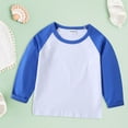 thumbnail image 1 of CUZIBR Toddler Girls Long Sleeve Shirts Crewneck Loose Fit Raglan Sleeve Classic Tee Breathable Spring Summer Fashionable Cozy Tshirt Dressy Blouse,BU1,5-6 Years, 1 of 9