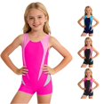 thumbnail image 1 of CUZIBR Toddler Girls One Piece Swimsuit Color Block Round Neck Sleeveless Jumpsuit Bodysuit Youth Bathing Summer Beach Pool Quickly Drying Fashionable Upf 50+ Sport Swimwear,Pink,5-6 Years, 1 of 5