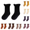 thumbnail image 1 of CUZIBR Toddler Girls Ribbed Crew Socks Lace Frilled Design Breathable Stretchy Children Socks For Outdoor Daily Activities,1-3 Years, 1 of 4