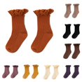 thumbnail image 1 of CUZIBR Toddler Girls Ribbed Crew Socks Lace Frilled Design Breathable Stretchy Children Socks For Outdoor Daily Activities,3-5 Years, 1 of 4
