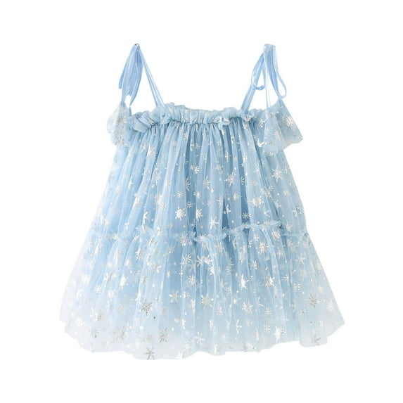 CUZIBR Toddler Girls Tutu Dresses Sleeveless Spaghetti Strap Floral Embroidery Tulle Tutu Princess Dresses For Holiday Wedding Party ,Blue,2-3 Years
