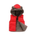 thumbnail image 1 of CUZIBR Toddler Kids Baby Boys Girls Hooded Vest Padded Warm Winter Jacket Sleeveless Bear Zipper Up Coats Versatile Dailywear For Child, 1 of 3
