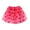 thumbnail image 1 of CUZIBR Toddler Kids Baby Girls Tutu Skirts Dancing Princess Heart Polka Dot Prints Sequins Mesh Ballet Tulle Skirts,Pink,3-14 Years, 1 of 4