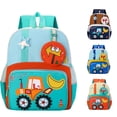 thumbnail image 1 of CUZIBR Kids Backpack Cartoon Print Lightweight Bookbag Padded Adjustable Straps Side Mesh Pocket For Preschool Boys Back To School Daily Outdoor Trip, 1 of 3