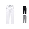 thumbnail image 1 of CUZIBR Toddler Kids Boys Classic Khaki Pants Solid Color Elastic Waist School Uniform Trousers With Pockets Wide Leg Relaxed Lightweight Breathable Casual Chino Pants Dailywear,White,6-7 Years, 1 of 9