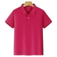 thumbnail image 1 of CUZIBR Toddler Kids Boys Polo Shirts Short Sleeve Button Closure Lapel Collar Loose Fit School Uniform Solid Color Soft Tee Unisex Summer Breathable Stylish Cozy Casual Tops,Hot Pink,7-8 Years, 1 of 6