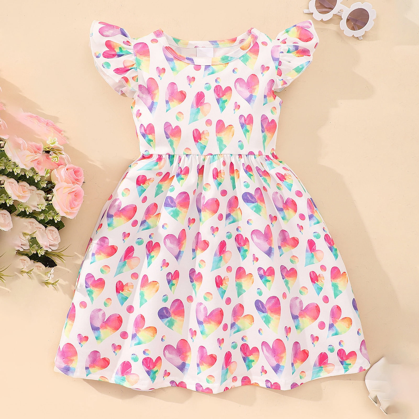 Peter Ruffles CUZIBR Toddler Little Girls Classic Plaid Dress Embroidered Rabbit ...