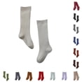 thumbnail image 1 of CUZIBR Toddlers Unisex Solid Ribbed Knee High Calf Socks For Toddler Girls Stretchy Breathable Kids Socks For Casual School Daily Outfit Occasions,0-6 Months, 1 of 3