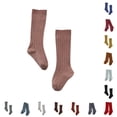 thumbnail image 1 of CUZIBR Toddlers Unisex Solid Ribbed Knee High Calf Socks For Toddler Girls Stretchy Breathable Kids Socks For Casual School Daily Outfit Occasions,5-8 Years, 1 of 3