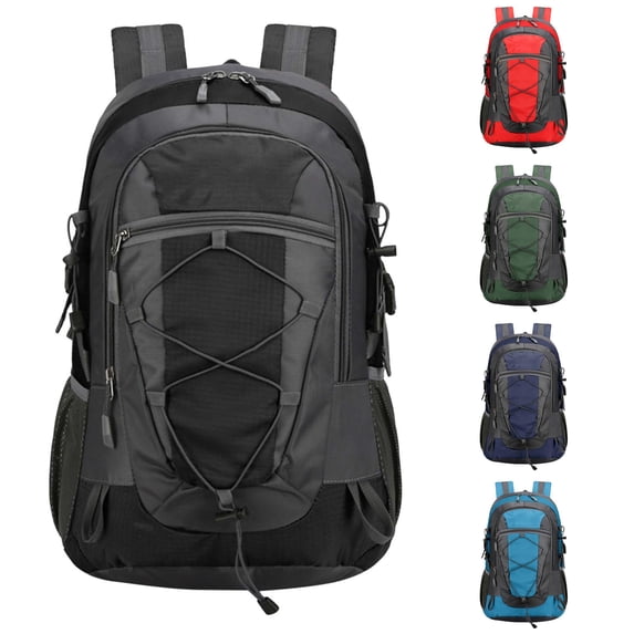 CUZIBR Unisex Backpack Outdoor Hiking Backpack Large Capacity Multi Compartment Travel Rucksack Adjustable Padded Straps Side Mesh Bottle Holders For Back To School Carry Bag