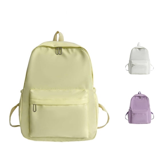 CUZIBR Unisex Simple Backpack Bookbag Adjustable Soft Shoulder Straps Front Pocket Casual Daypack For Teens Girls Elementary Middle School Back To School Travel Daily Use