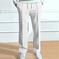 thumbnail image 1 of CUZIBR Wens Sweatpants Fashion Baggy Drawstring Elastic Waist Casual Solid Color Loose Relaxed Rope Straight Trousers Athletic Joggers With Pockets Running Sweat Pants,White,XXL, 1 of 8