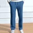 thumbnail image 1 of CUZIBR Wens Sweatpants Fashion Baggy Drawstring Elastic Waist Casual Solid Color Loose Relaxed Rope Straight Trousers Athletic Joggers With Pockets Running Sweat Pants,Blue,M, 1 of 9